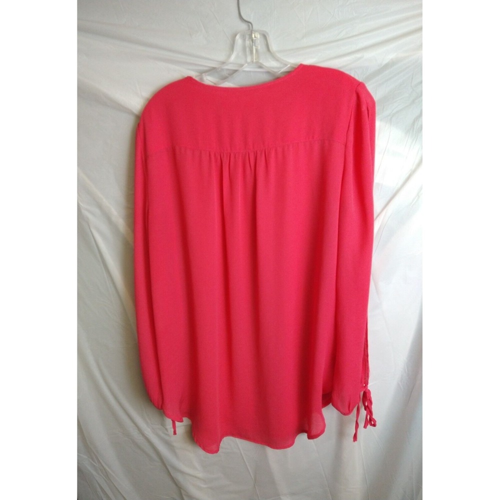 Catherines Open Arm Sleeve Keyhole Front Tunic Top Blouse Women XL Coral Pink - Picture 2 of 6